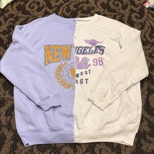 Oversized Aeropostale Light Purple and White Sweatshirt